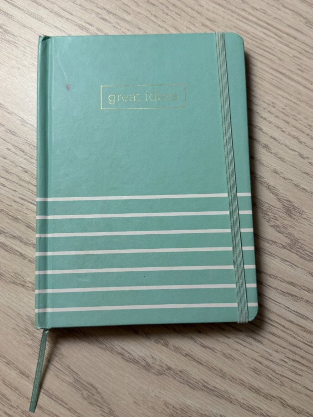CR Gibson Markings Mint Green Stripe Hardcover Notebook Lined 128 Pages
